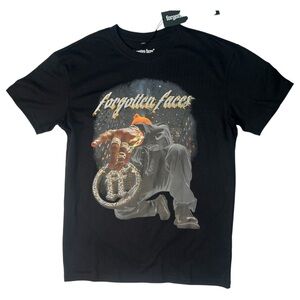 FORGOTTEN FACES Black Graphic Tee SZ Small